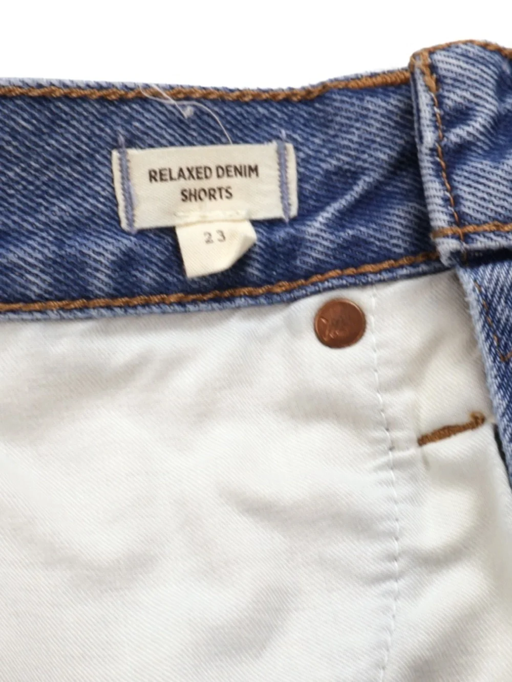 Madewell Denim Shorts Size 23 Distressed Cutoff Raw Hem Medium Wash